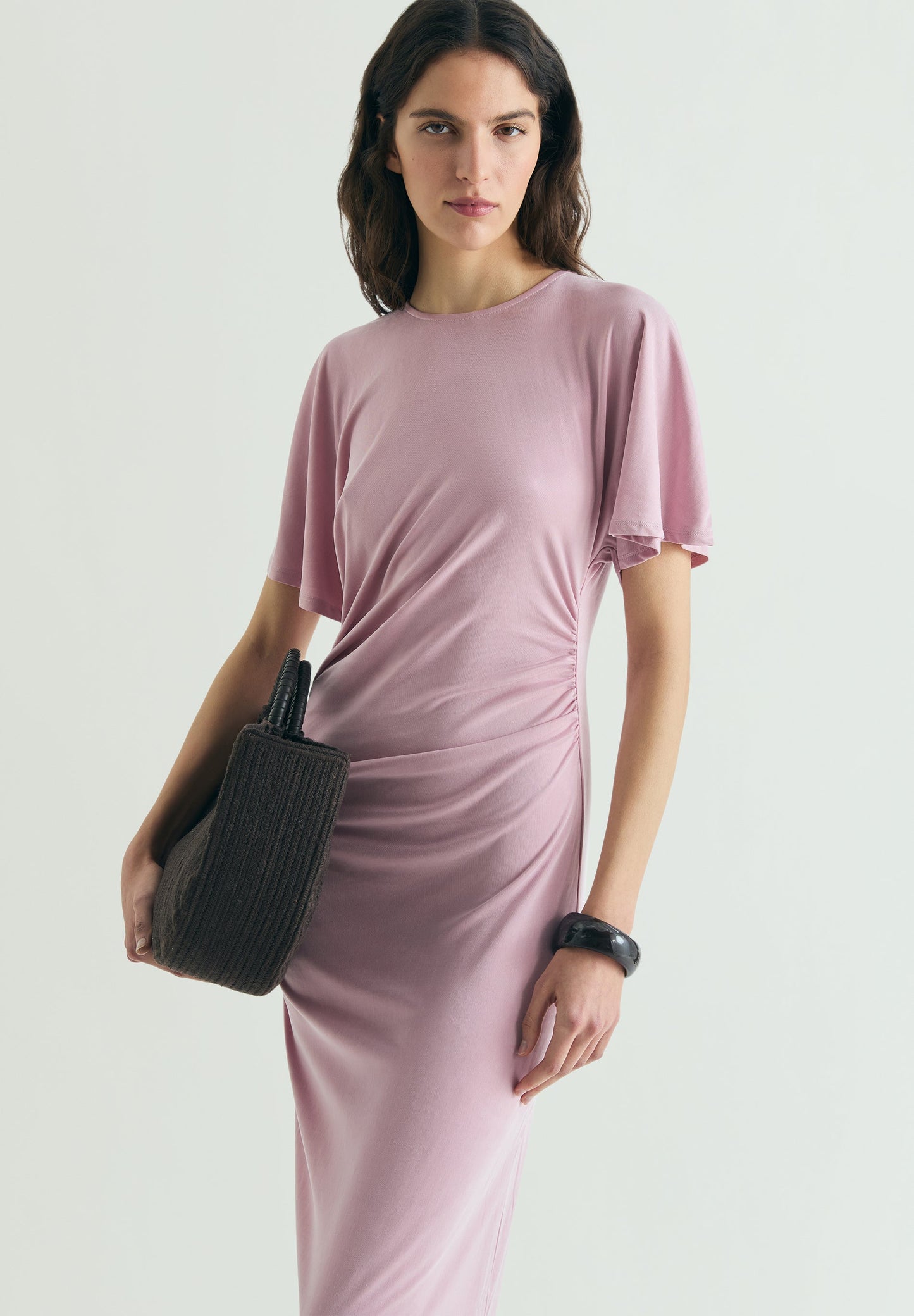 VESTIDO CUPRO FRUNCES