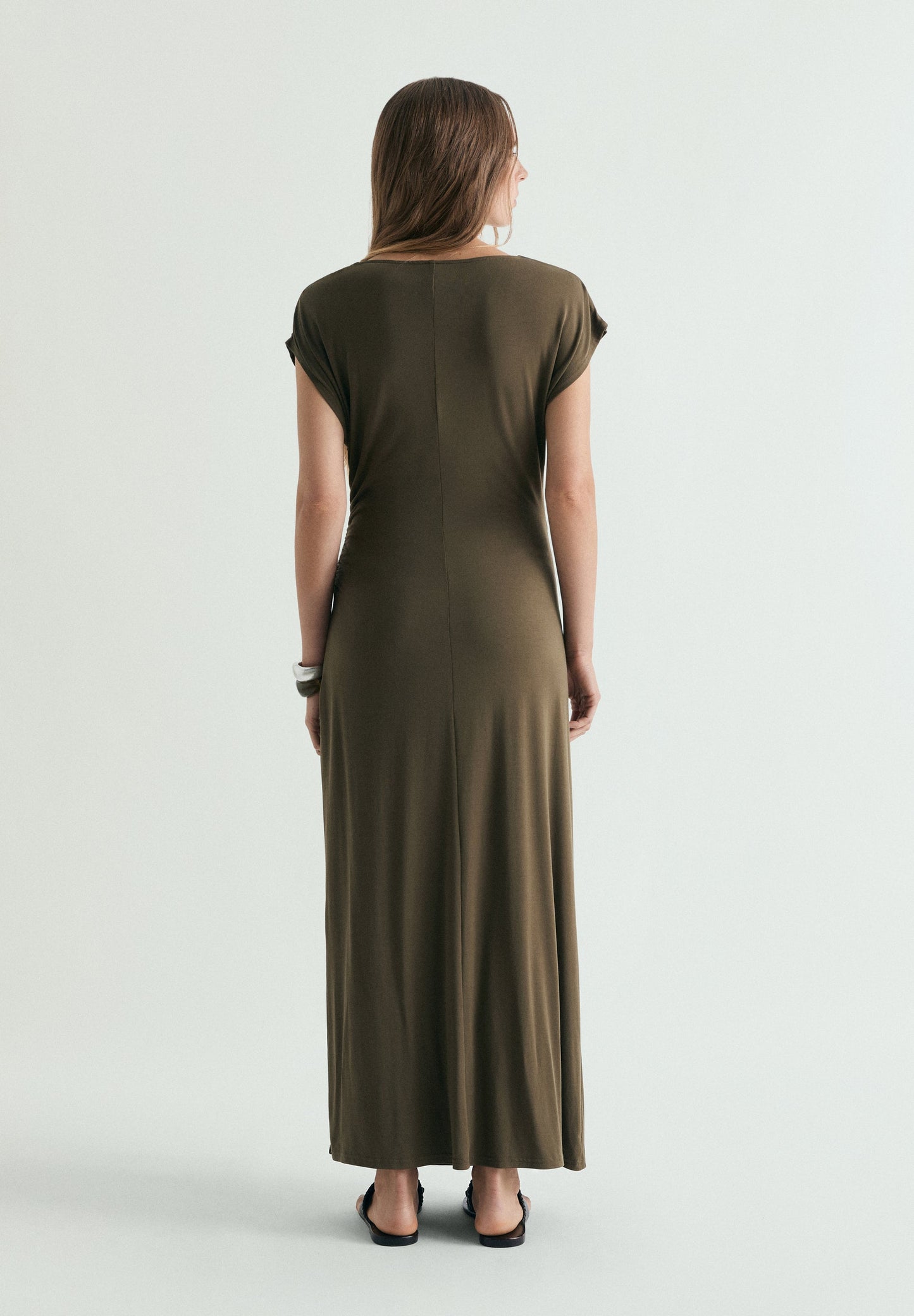 VESTIDO CUPRO DRAPEADO