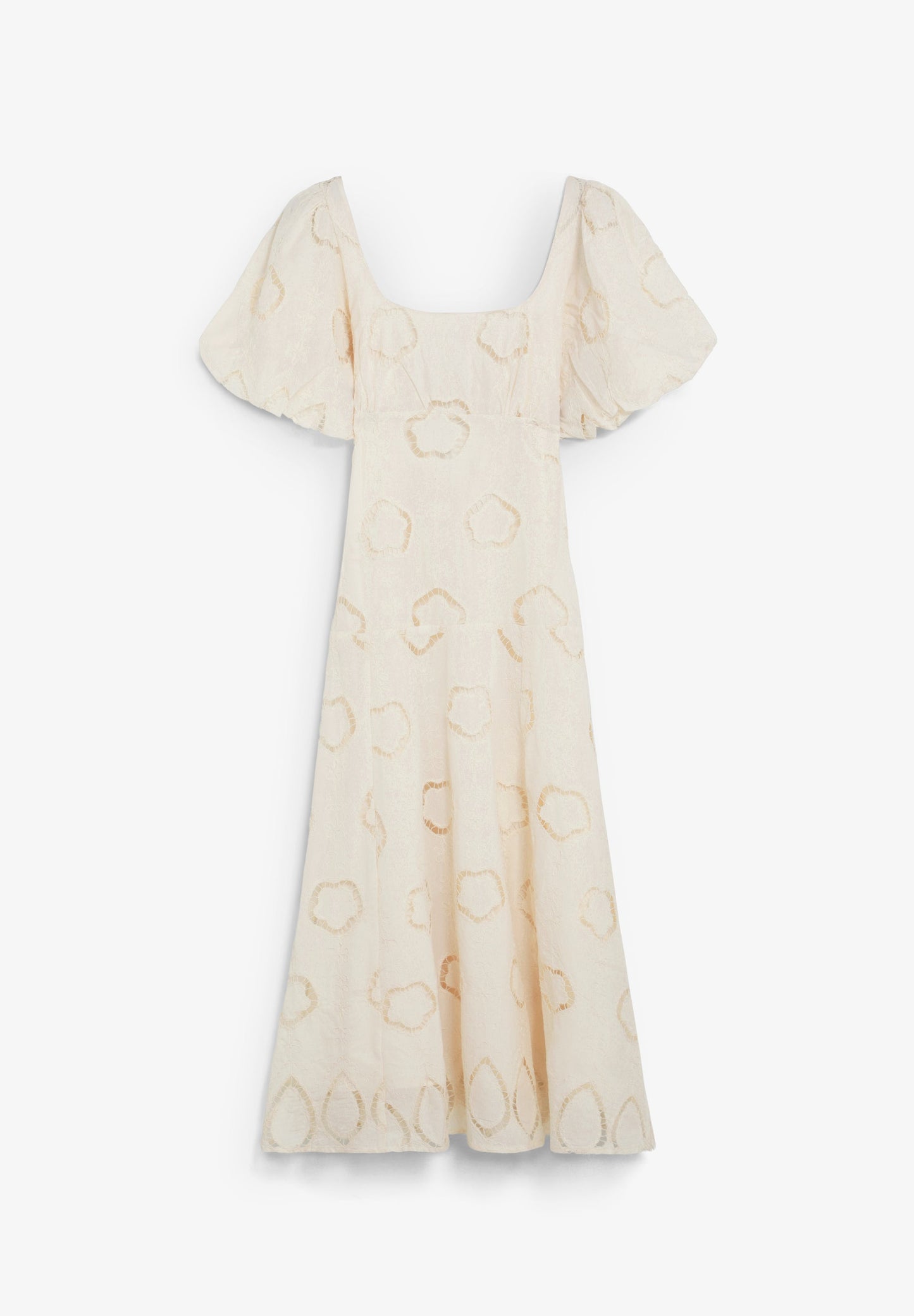 VESTIDO MIDI MANGAS ABULLONADAS