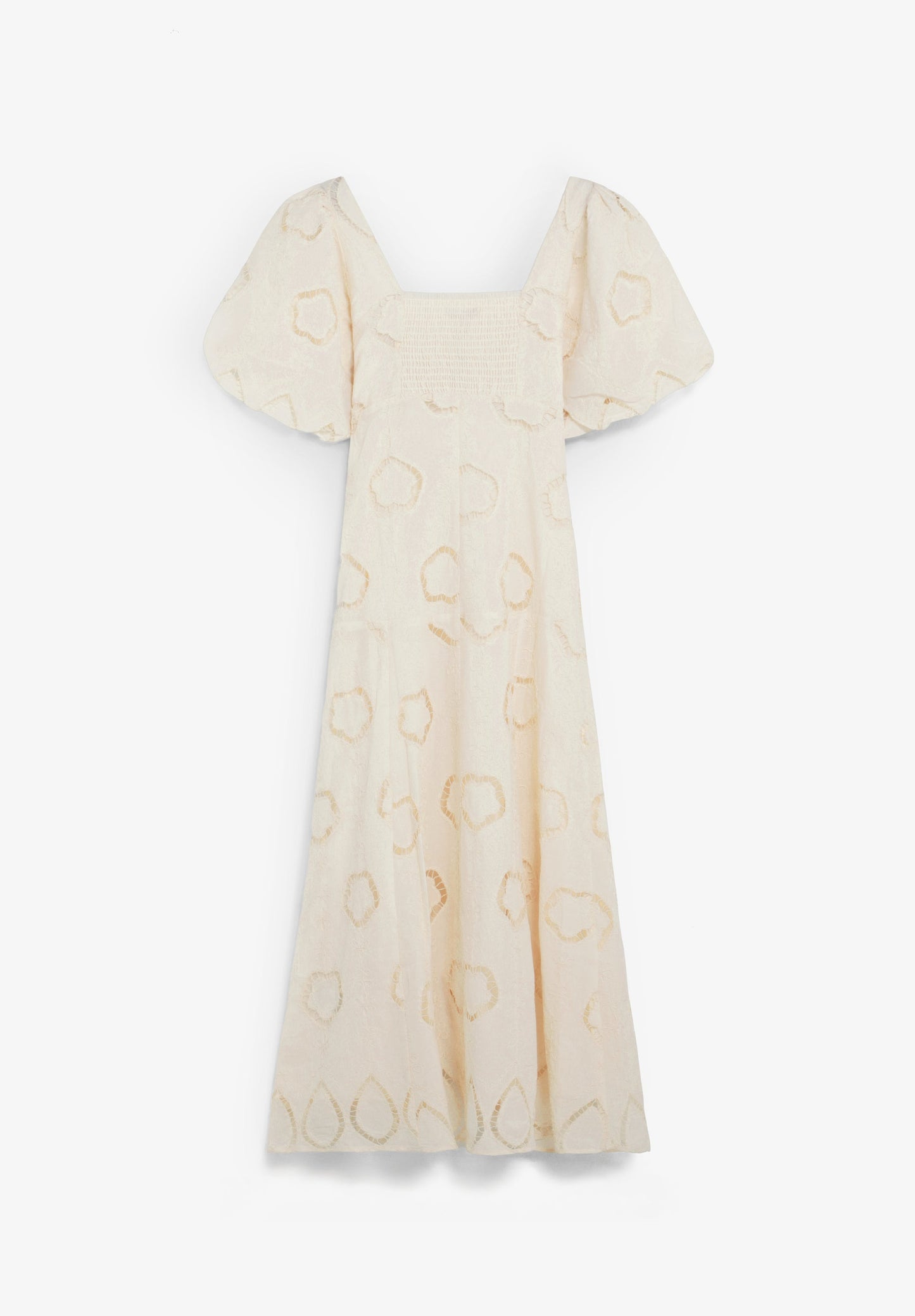 VESTIDO MIDI MANGAS ABULLONADAS