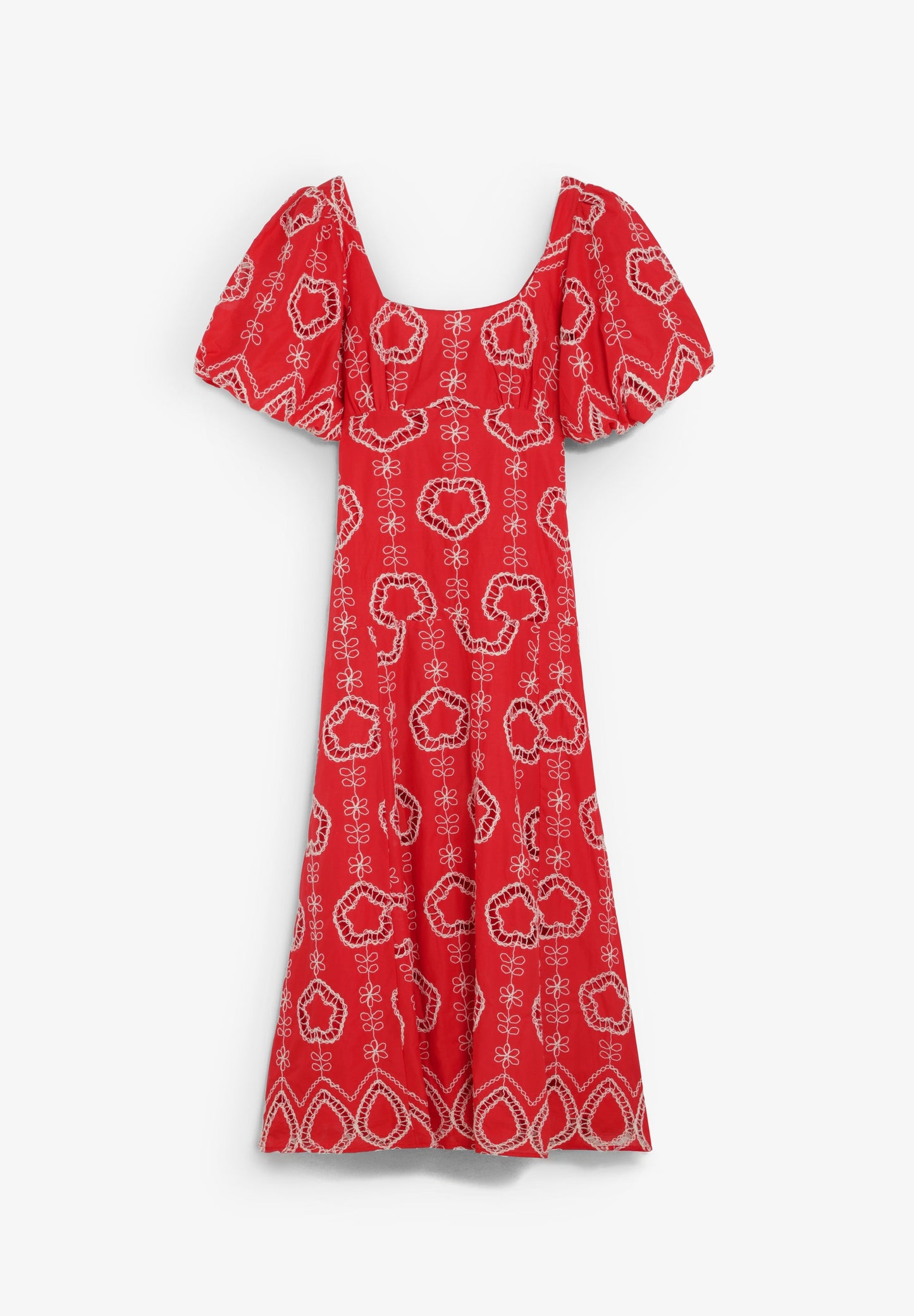 VESTIDO MIDI MANGAS ABULLONADAS
