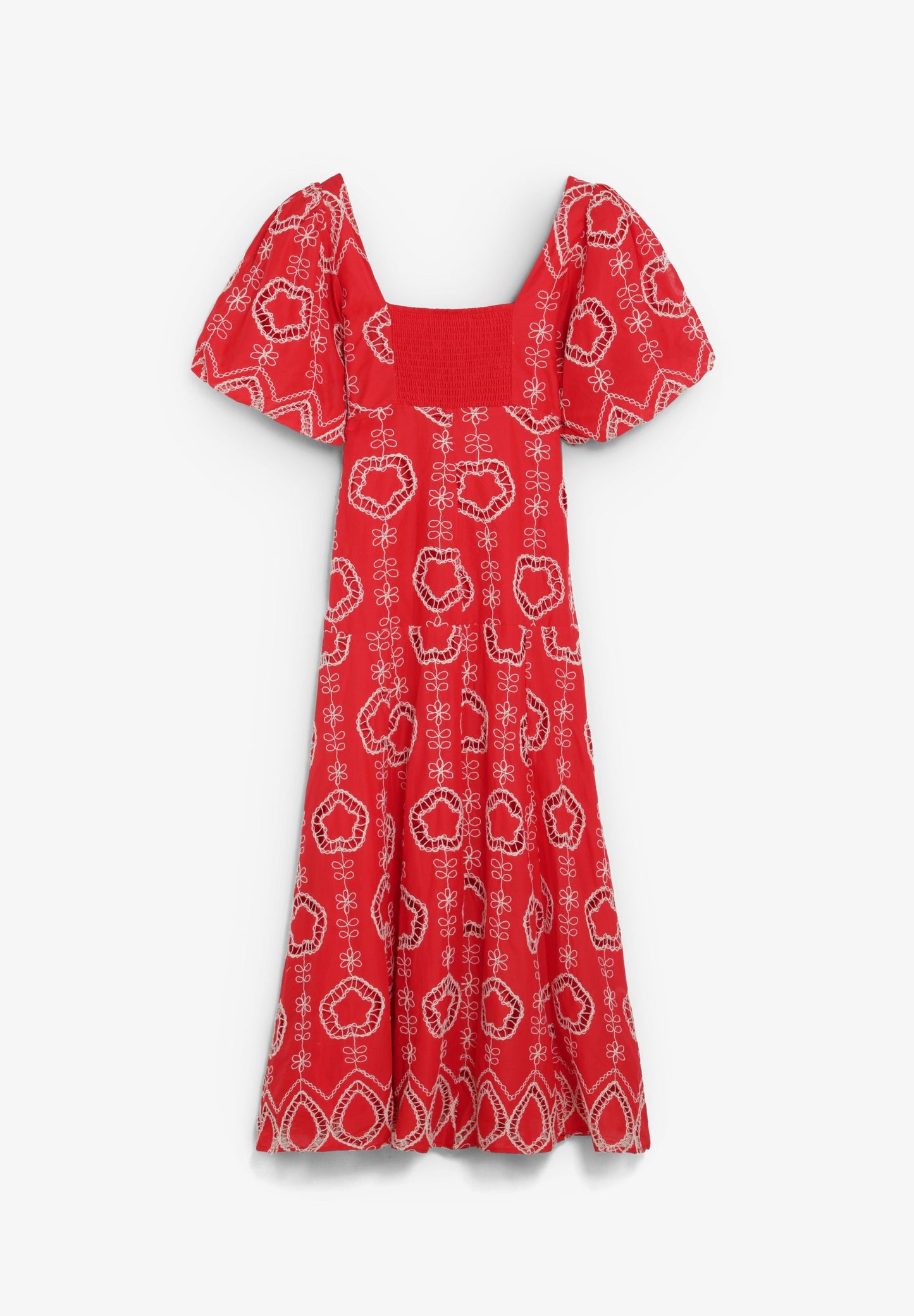 VESTIDO MIDI MANGAS ABULLONADAS