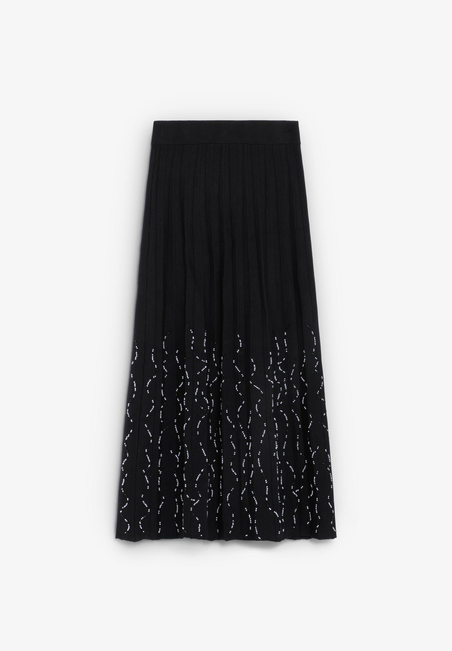 FALDA MIDI PUNTO ABALORIOS