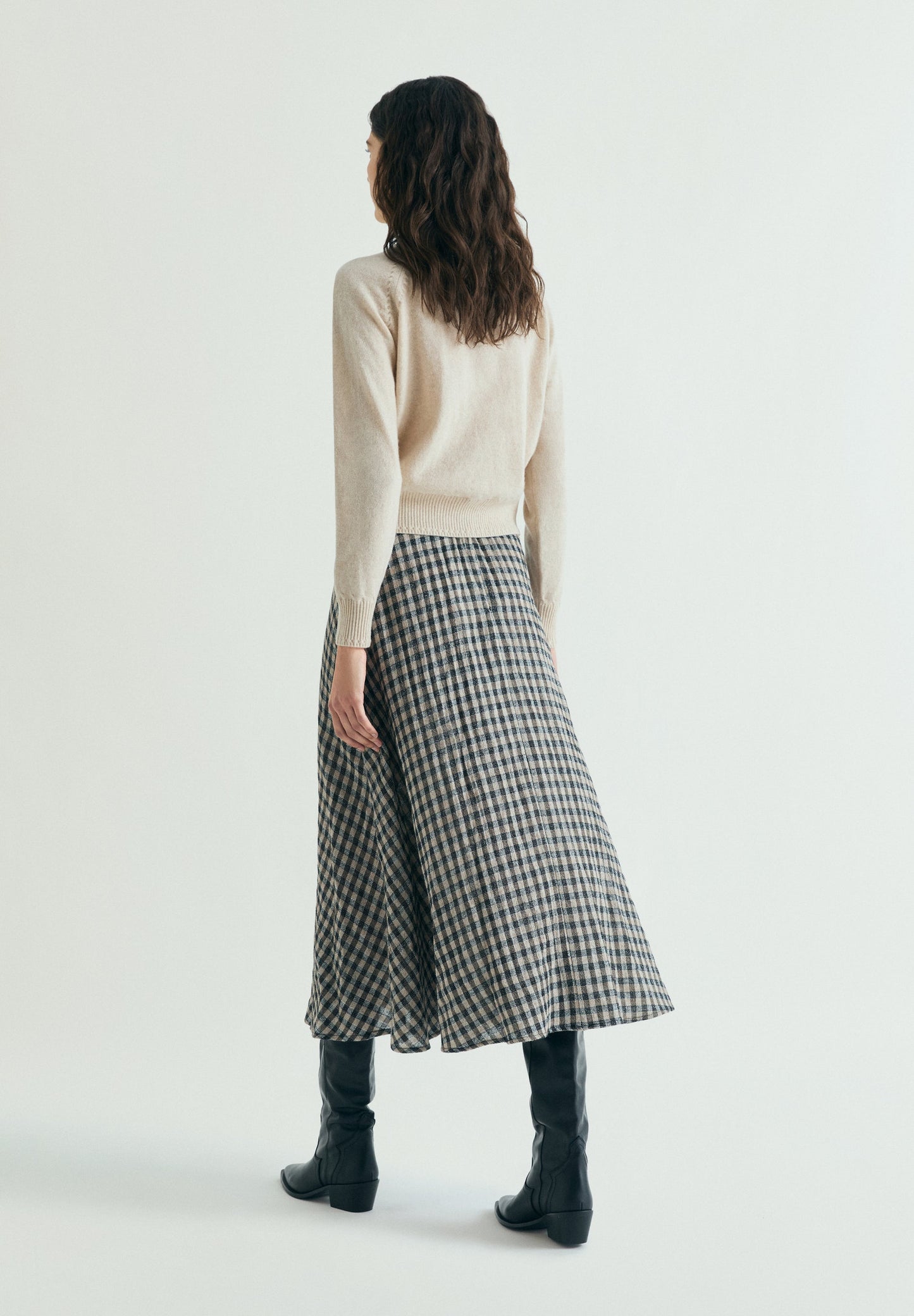 FALDA MIDI CUADROS