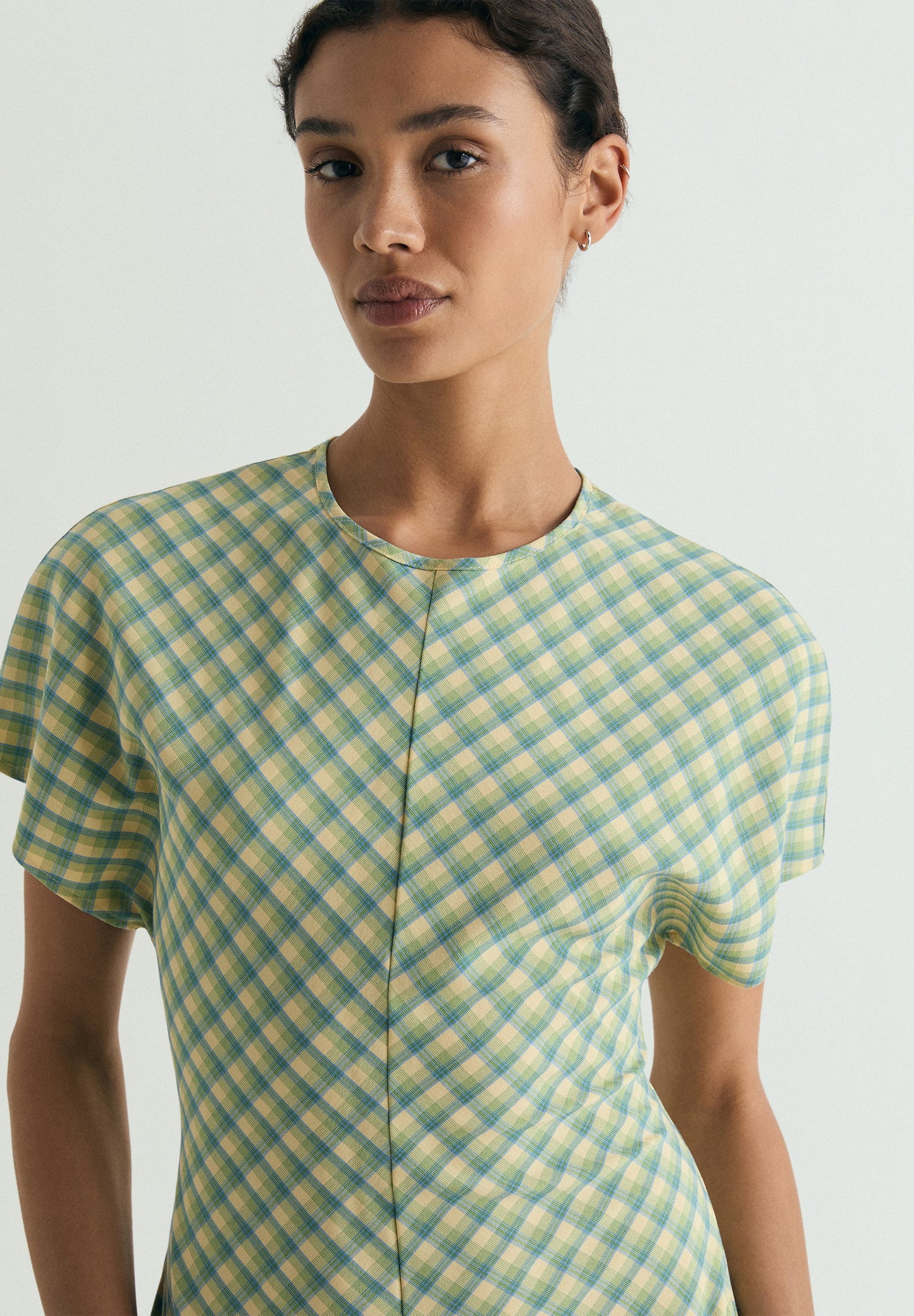 VESTIDO MIDI ESTAMPADO CUADROS