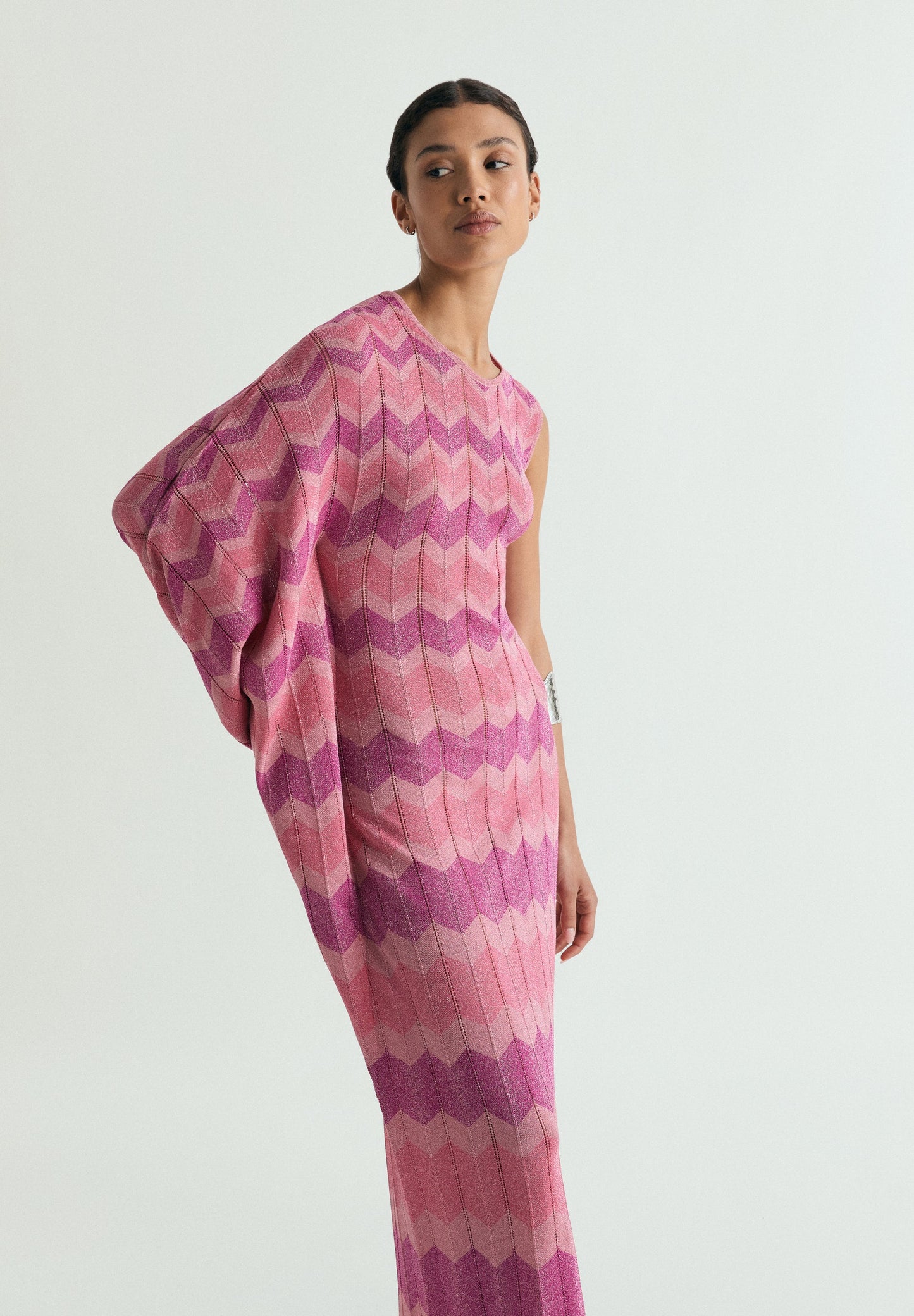 VESTIDO ASIMÉTRICO PUNTO LÚREX
