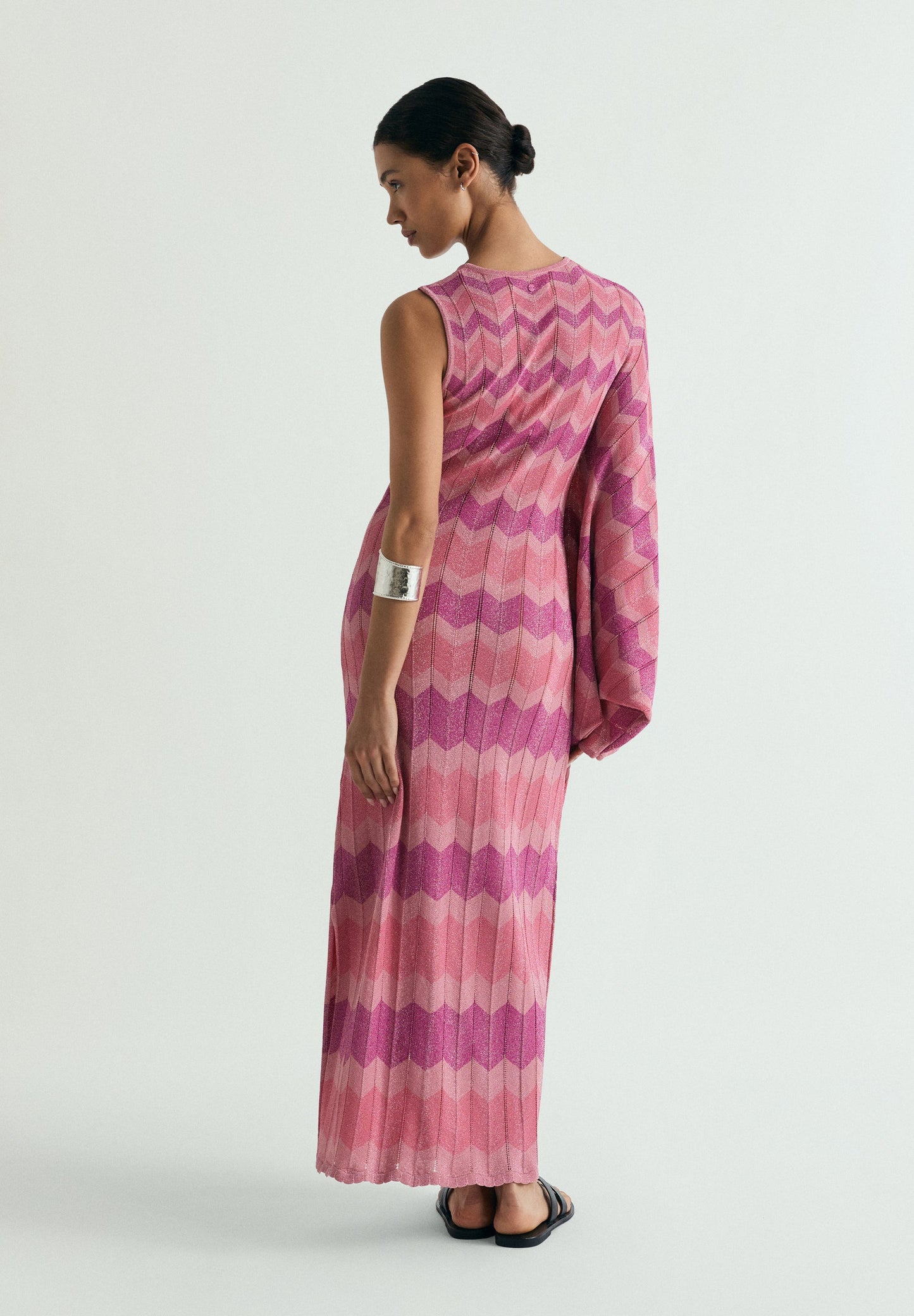 VESTIDO ASIMÉTRICO PUNTO LÚREX