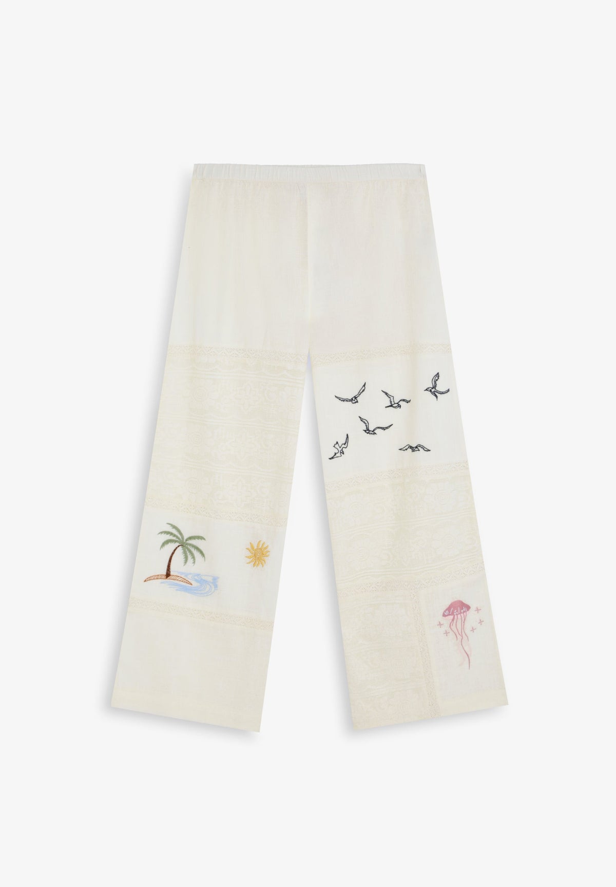 PANTALÓN BORDADOS CON ENCAJE