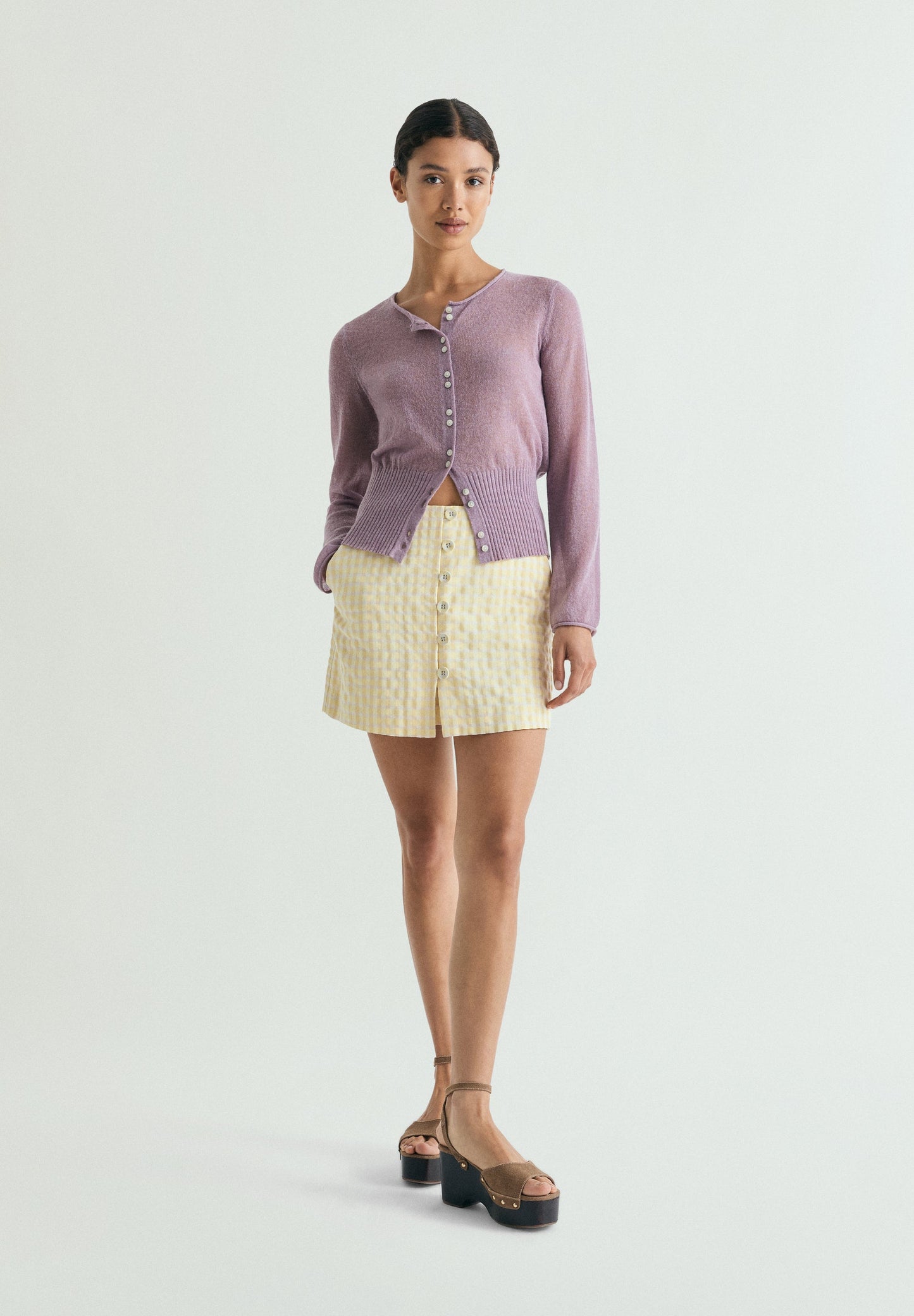 FALDA PANTALÓN VICHY BOTONES