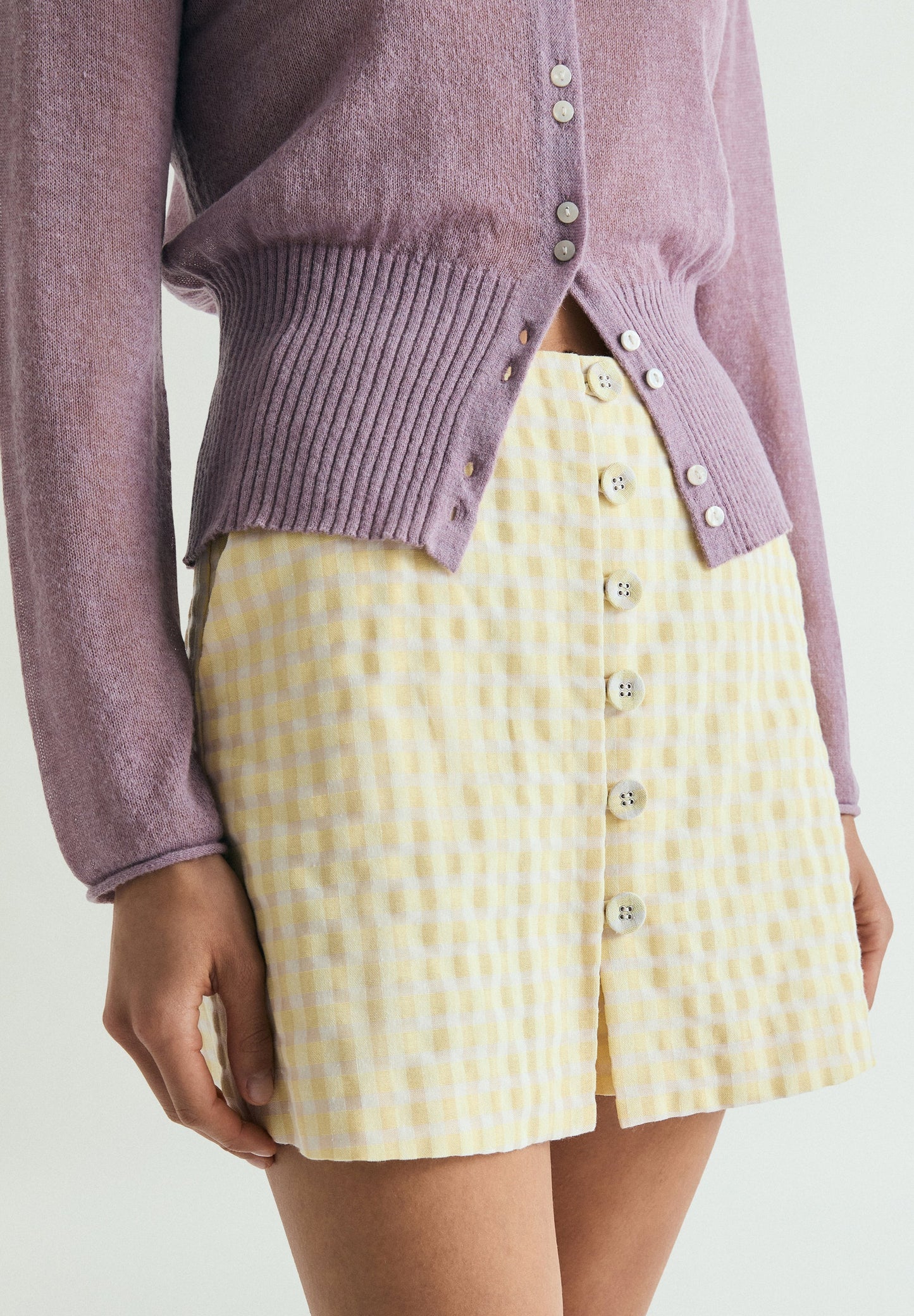 FALDA PANTALÓN VICHY BOTONES