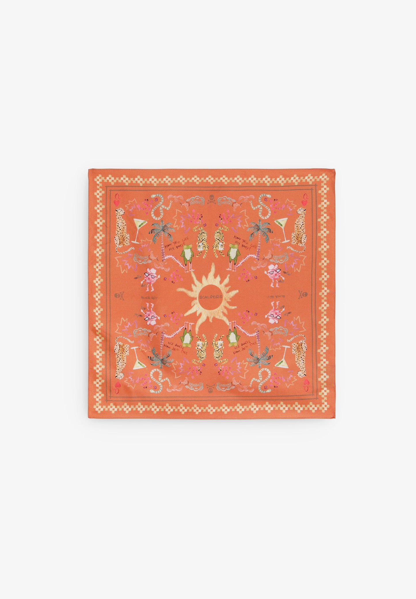 PAÑUELO ESTAMPADO 100% SEDA